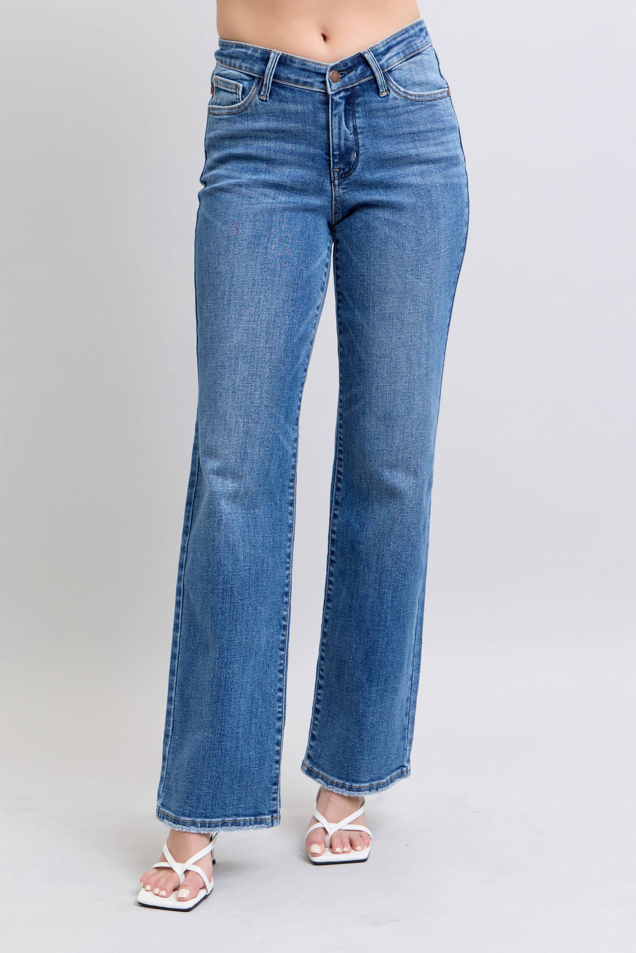 Judy Blue V-Front WB Vintage Wash 90's Straight Fit