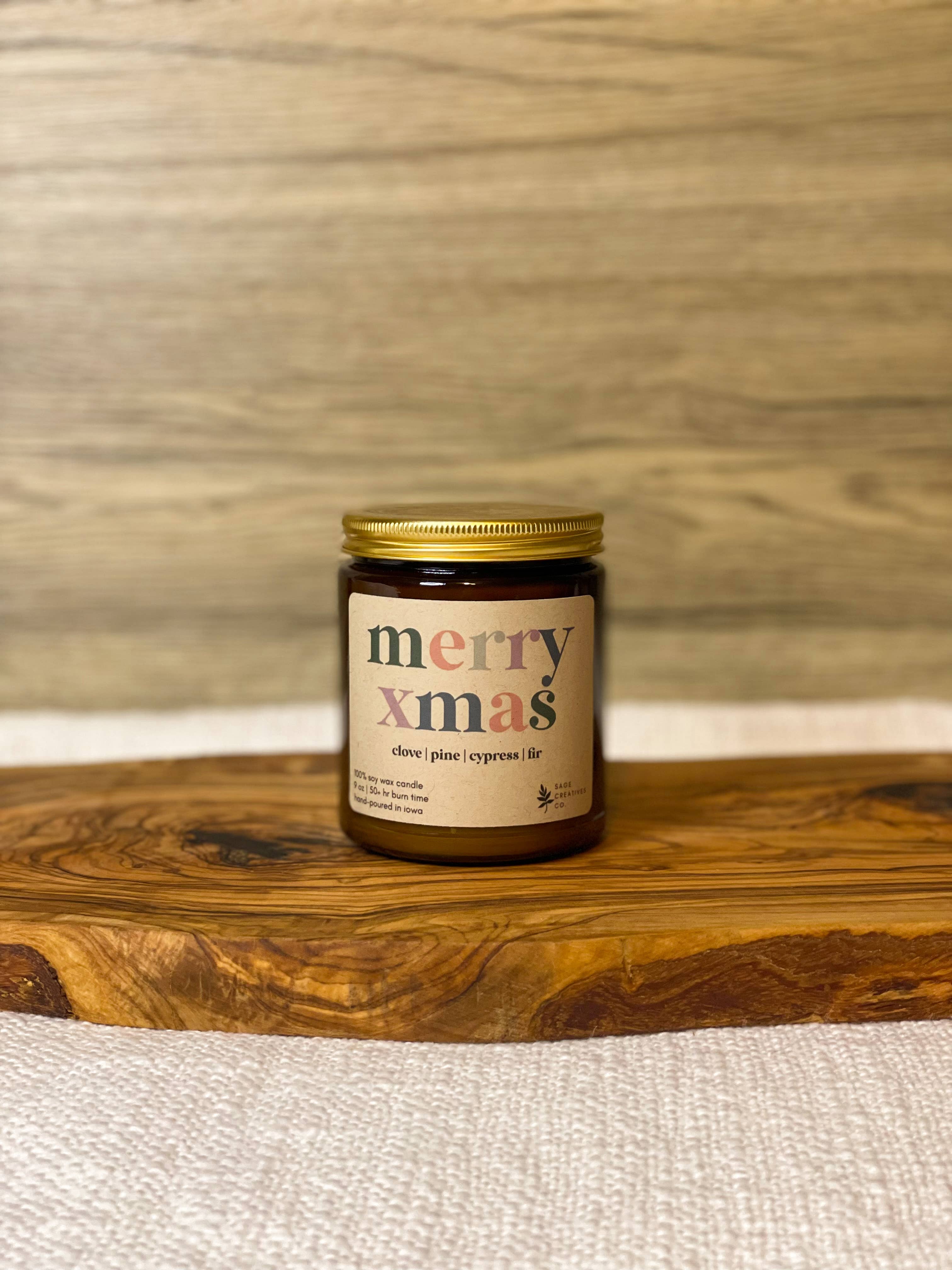 Merry Xmas - 100% Soy Wax Christmas Candle