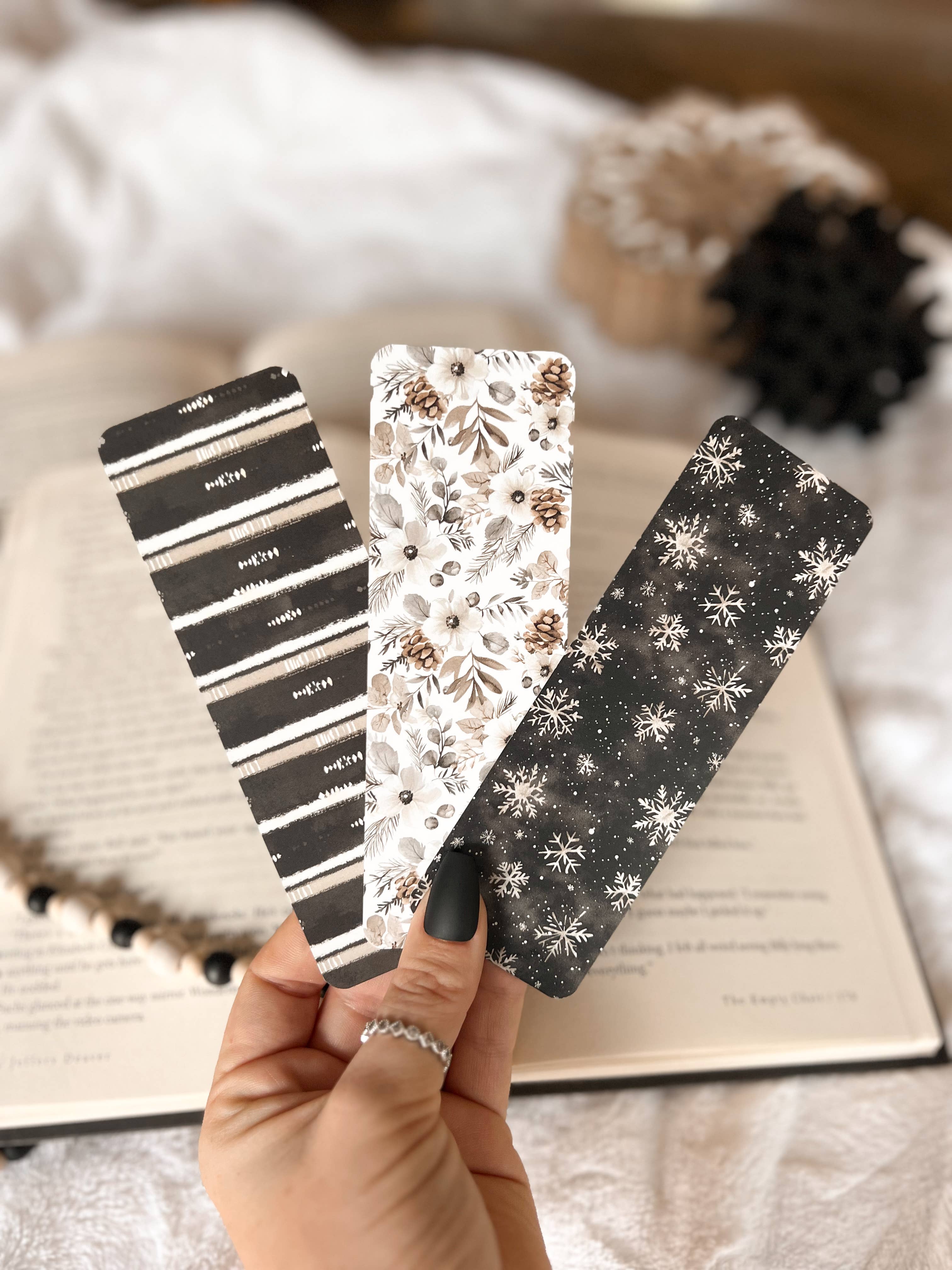 Dark Winter Bookmark Set, Neutral Winter