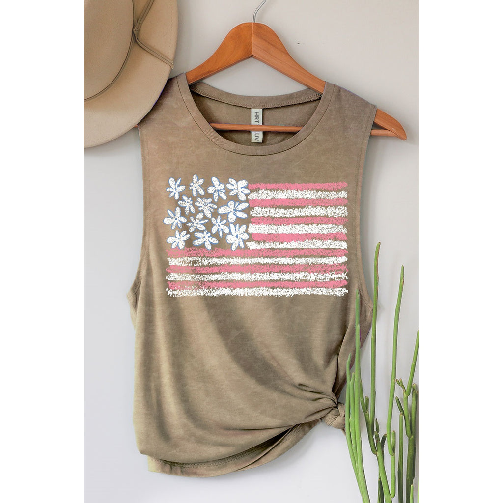 American Flag Mineral Graphic Tank Top