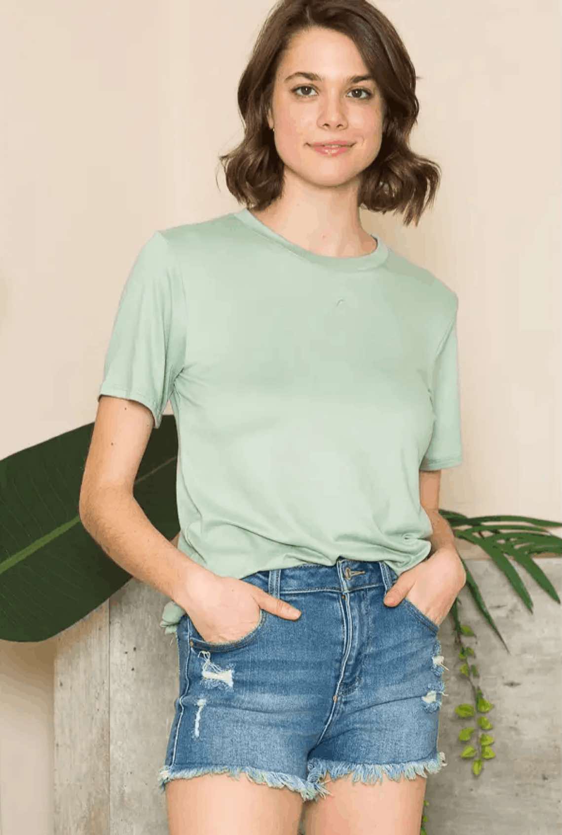 Super Soft Basic Solid Short Sleeve Top
