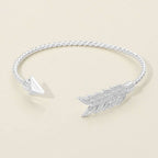 Feathered Arrow Twisted Wire Cuff Bracelet