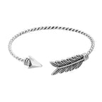 Feathered Arrow Twisted Wire Cuff Bracelet