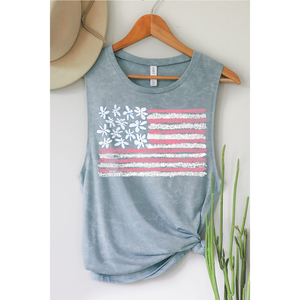American Flag Mineral Graphic Tank Top