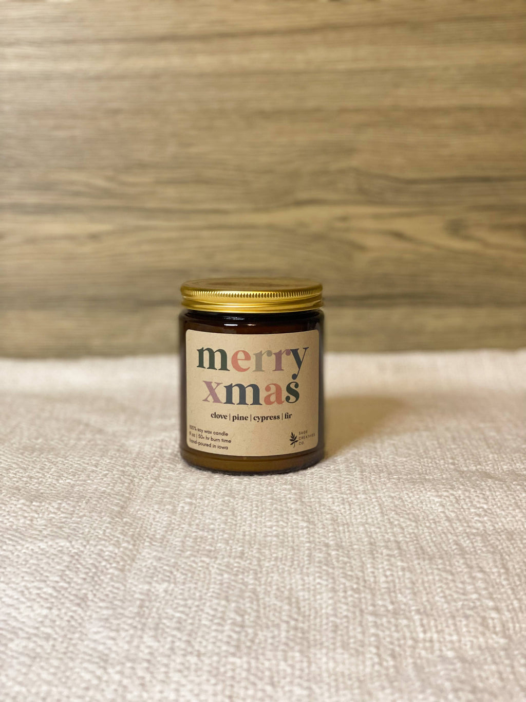 Merry Xmas - 100% Soy Wax Christmas Candle