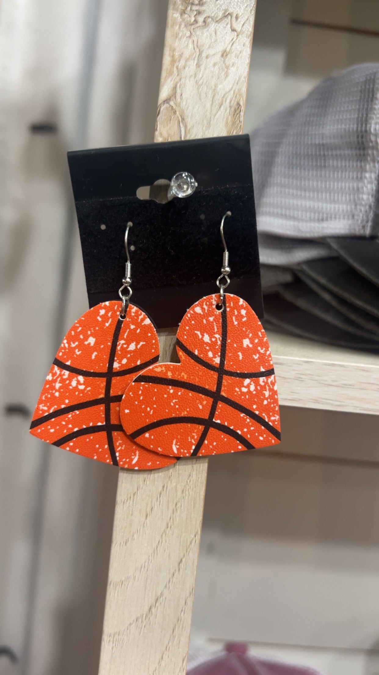Heart Basketball Earrings