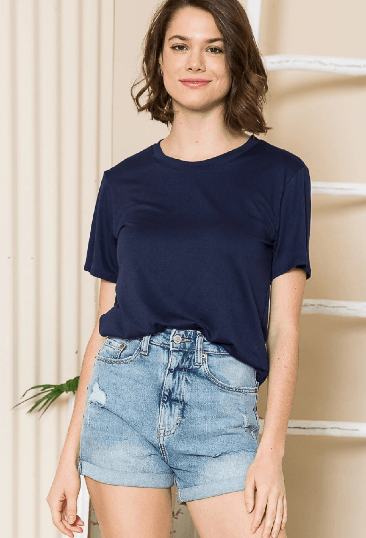 Super Soft Basic Solid Short Sleeve Top