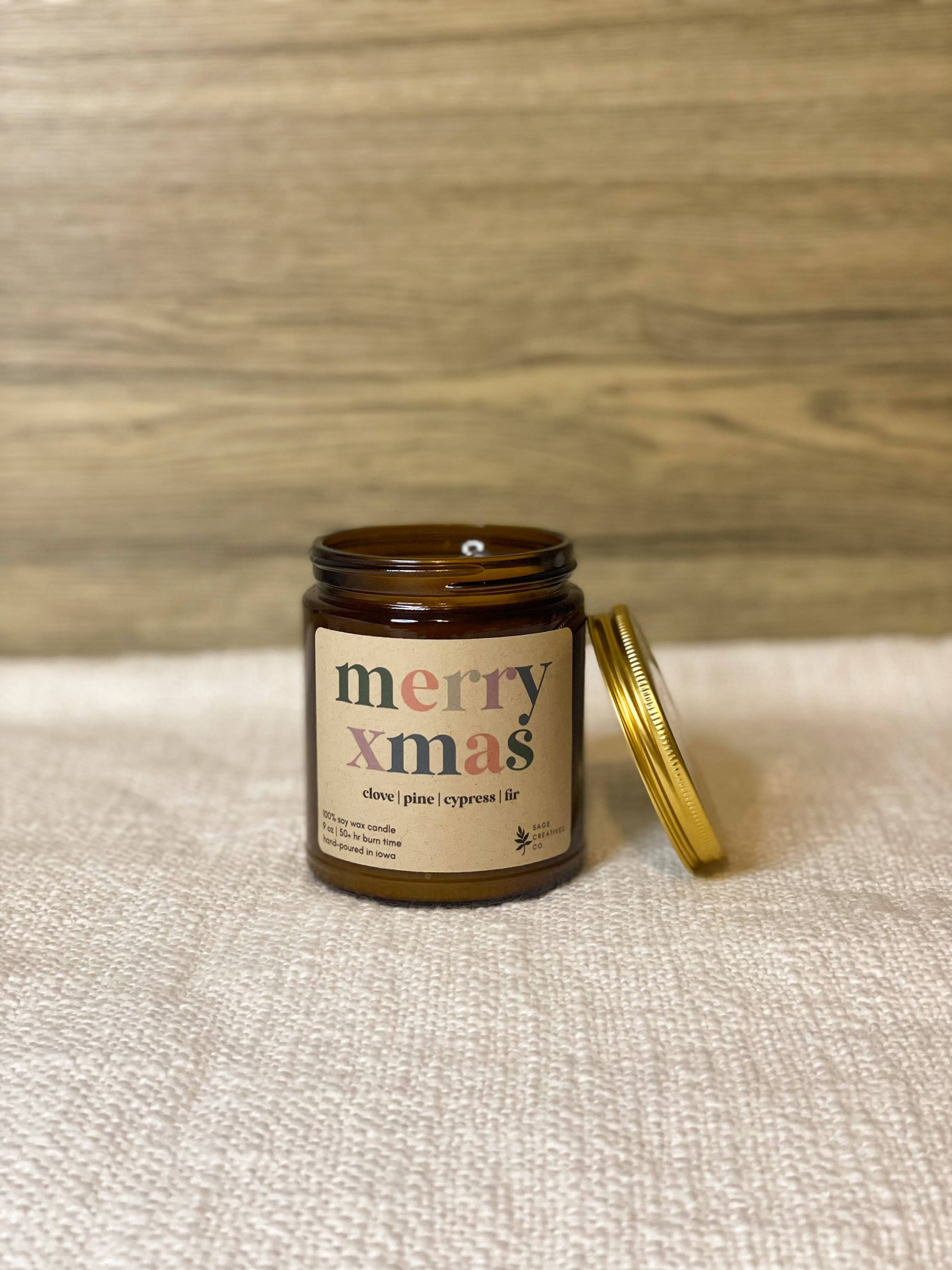Merry Xmas - 100% Soy Wax Christmas Candle
