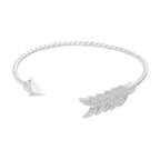 Feathered Arrow Twisted Wire Cuff Bracelet