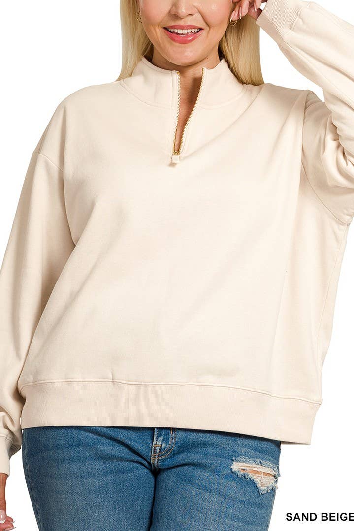 Plus Fleece Half Zip Sweatshirt