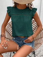 Summer Lace Ruffle Sleeve Top For Women