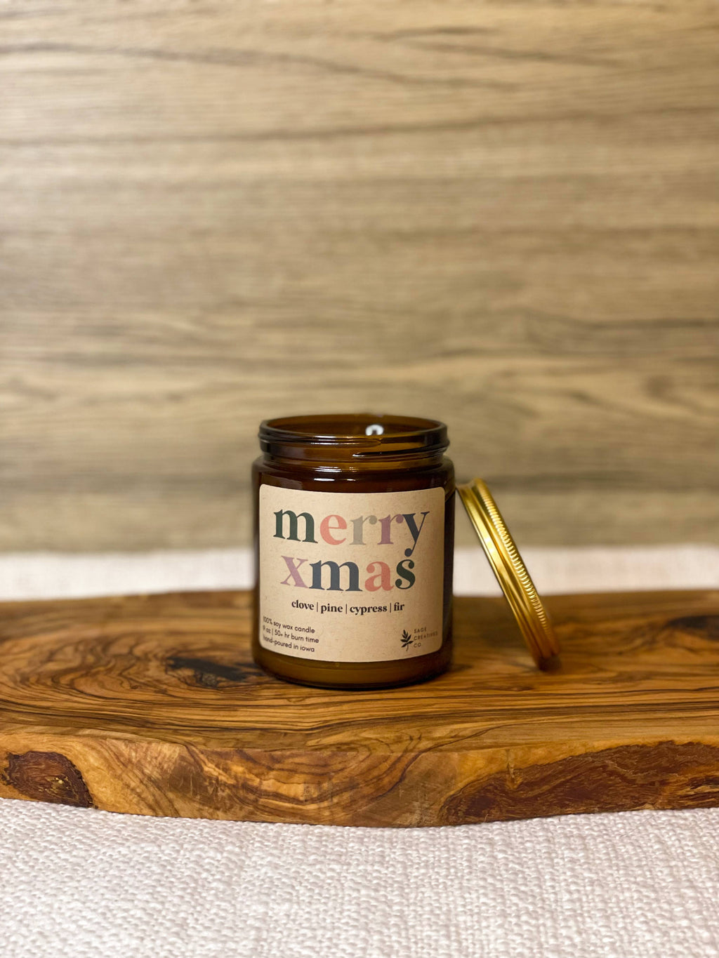Merry Xmas - 100% Soy Wax Christmas Candle