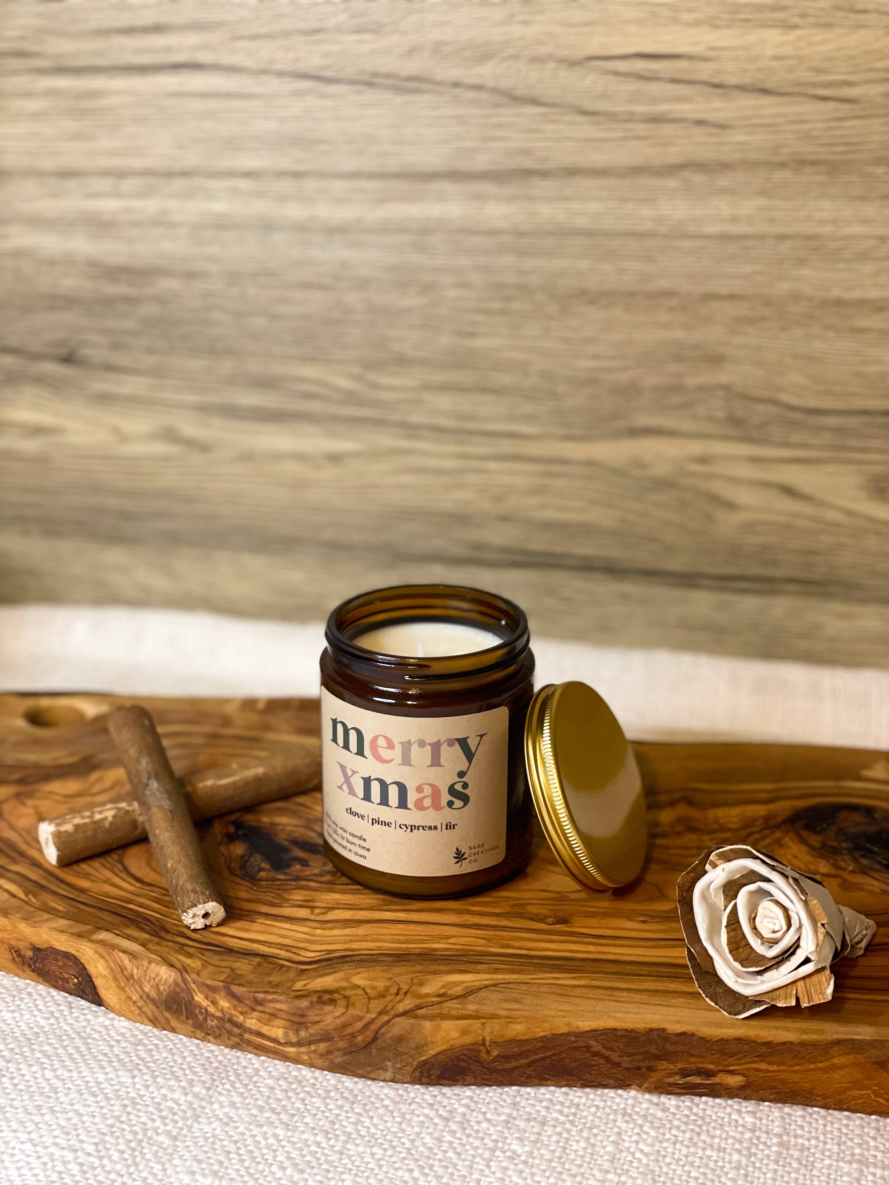 Merry Xmas - 100% Soy Wax Christmas Candle