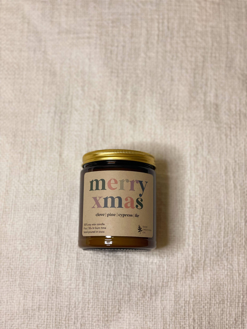 Merry Xmas - 100% Soy Wax Christmas Candle