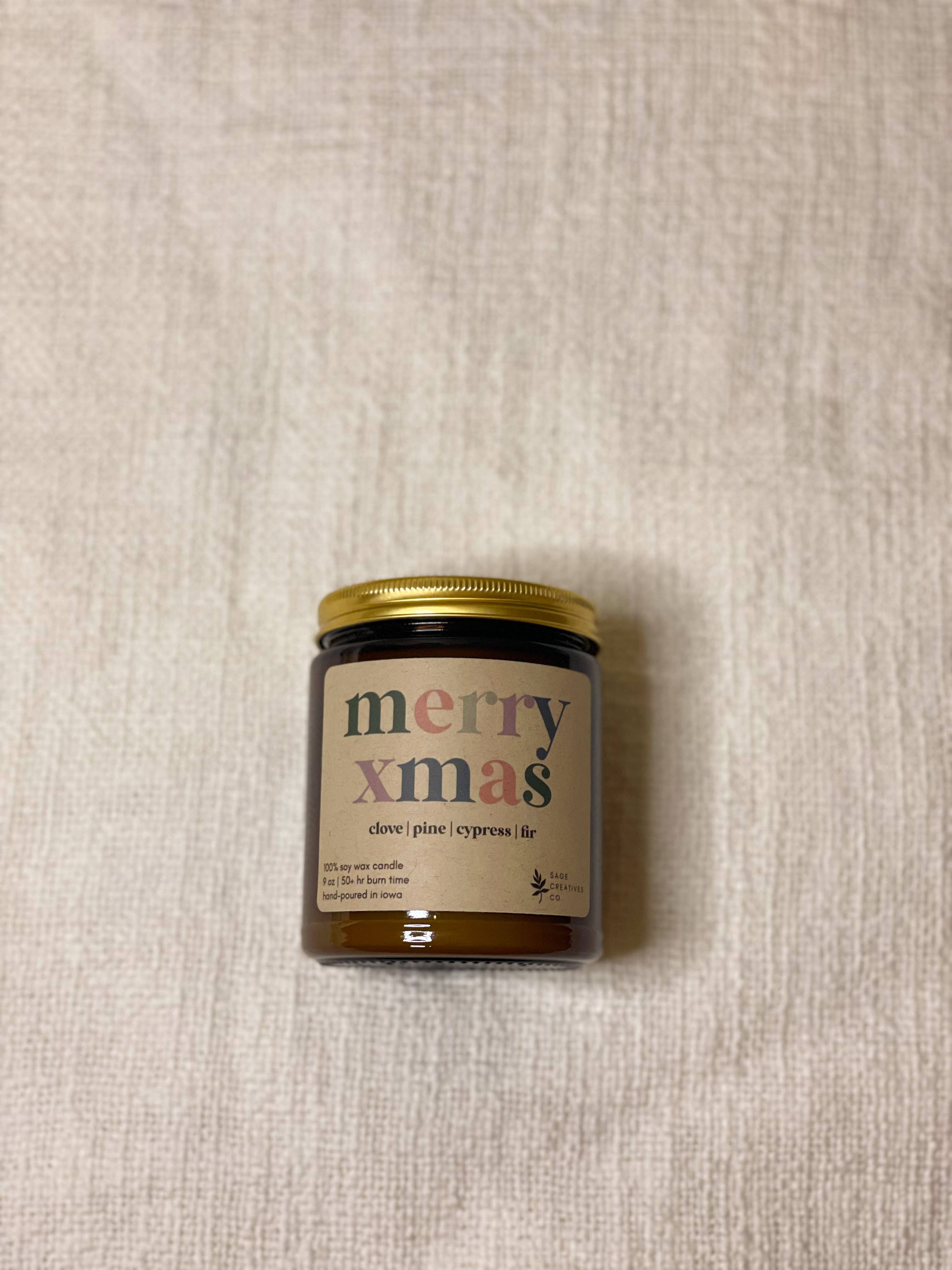 Merry Xmas - 100% Soy Wax Christmas Candle