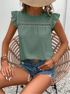 Summer Lace Ruffle Sleeve Top For Women