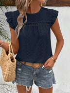 Summer Lace Ruffle Sleeve Top For Women