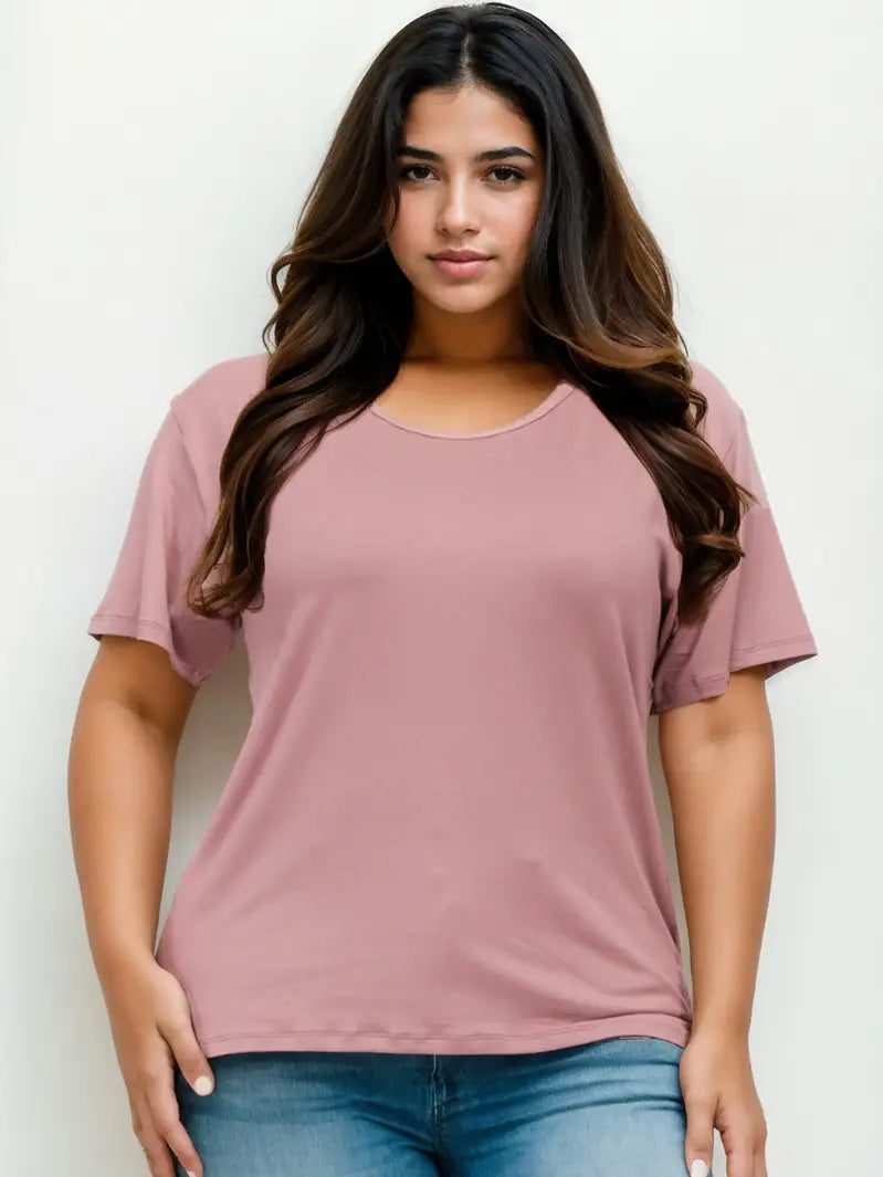 Plus Size Basic Short Sleeve T-Shirt