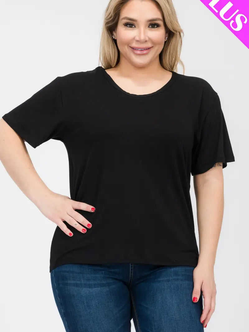 Plus Size Basic Short Sleeve T-Shirt