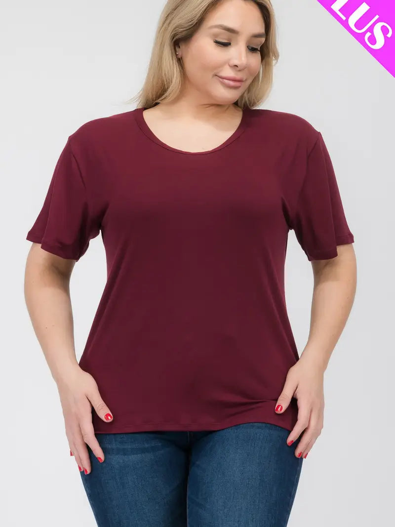 Plus Size Basic Short Sleeve T-Shirt