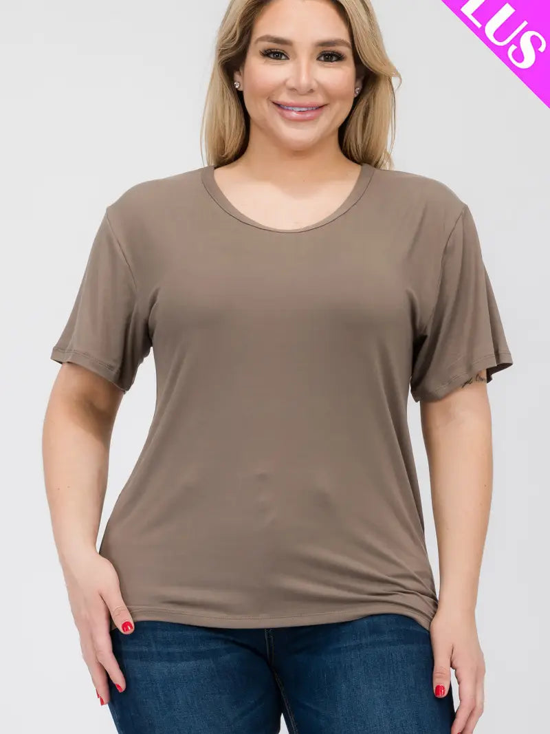 Plus Size Basic Short Sleeve T-Shirt