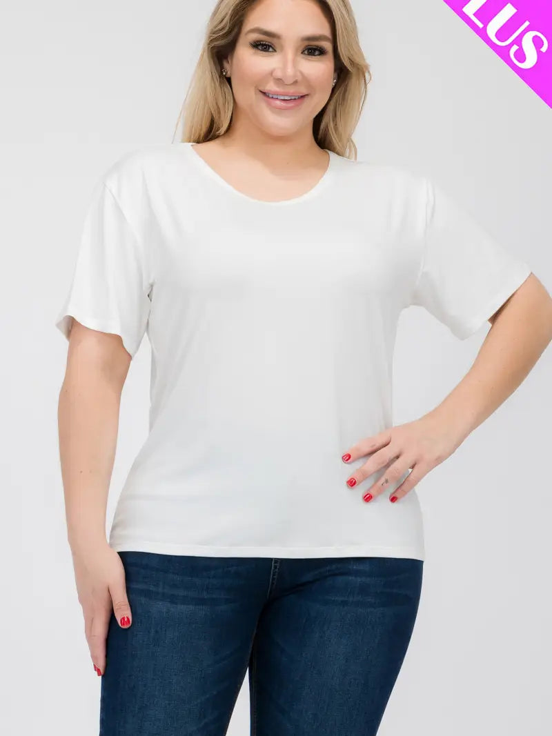 Plus Size Basic Short Sleeve T-Shirt