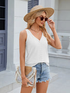 V Neck Fashion Casual Sleeveless Blouse Vest Shirts